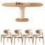Ensemble de table à manger en bois massif de style français-110378535
