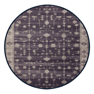 Machine Washable Overdyed Purple Area Rug