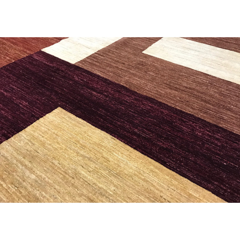 Hand-Knotted High-Quality Purple and Wine Area Rug
