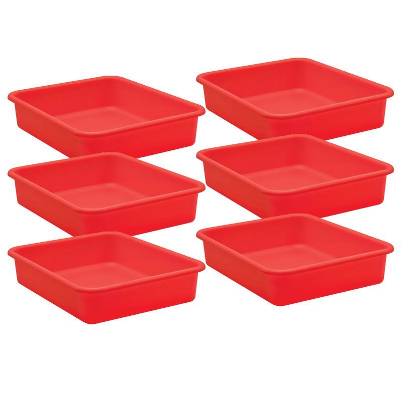 Ensemble de bacs en plastique, Rouge, H 3 po x l 11,5 po x P 14 po