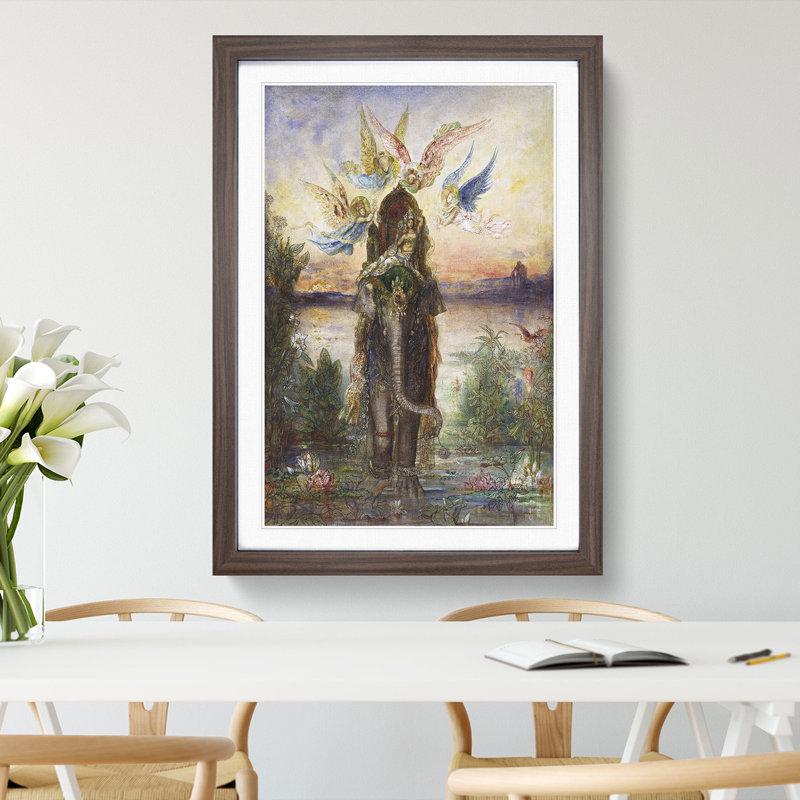 The Sacred Elephant by Gustave Moreau - Framed Print, Walnut Framed, 36cm H x 27cm W x 2cm D
