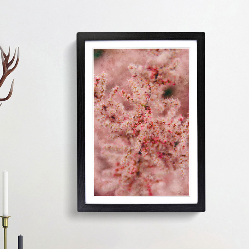 Cherry Blossom - Picture Frame Painting Print, Black Framed, 45cm H x 33cm W x 2cm D