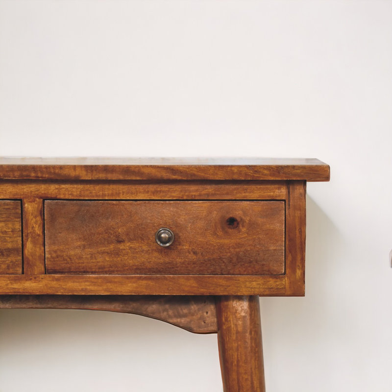 Hackneyville 70cm Solid Wood Console Table, Dark Wood