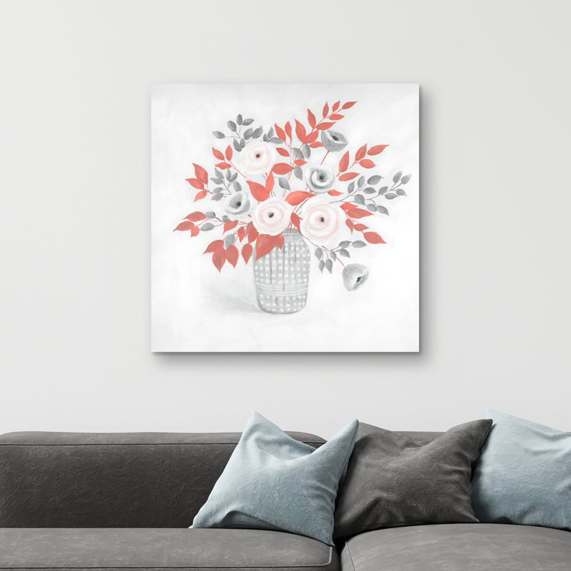 Flower illustration - 32"x32" art on canvas