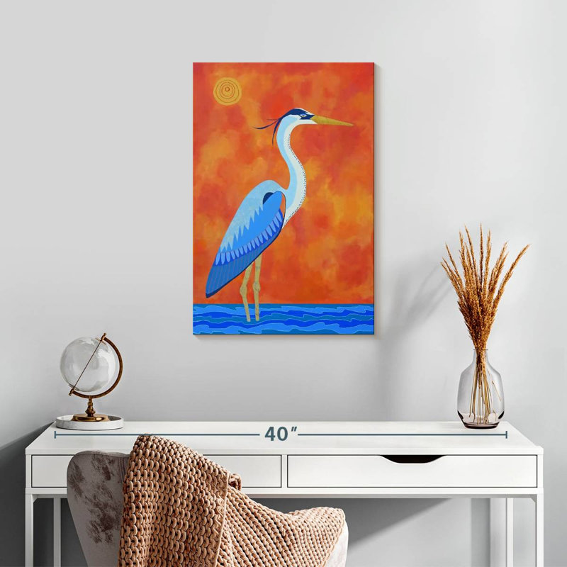 Brampt Heron Sunset, 24" H x 16" W