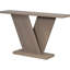 Console grise avec placage en bois naturel, structure en V solide, présentez vos objets, processus d'assemblage simple gris, décoration en placage, base en V stable, appartenances, facile-1219070357