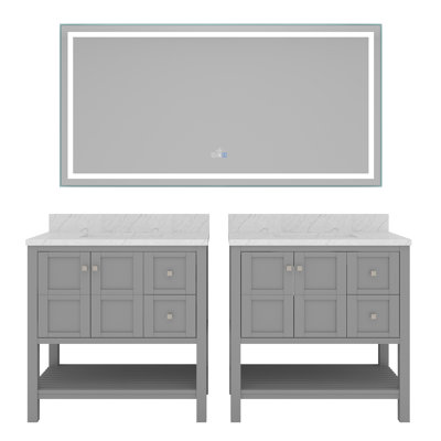Ensemble de meuble-lavabo double 36 "avec miroir