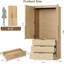 Armoire 70 po en bois, 2 portes, 3 tiroirs, tringle et tablette, garde-robe de chambre à coucher-131260035