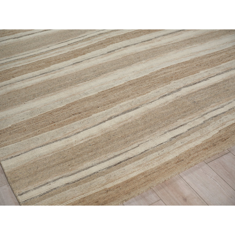 Oslo hand-knotted Ghazni Wool Ivory/Brown Area Rug, 8'X10'