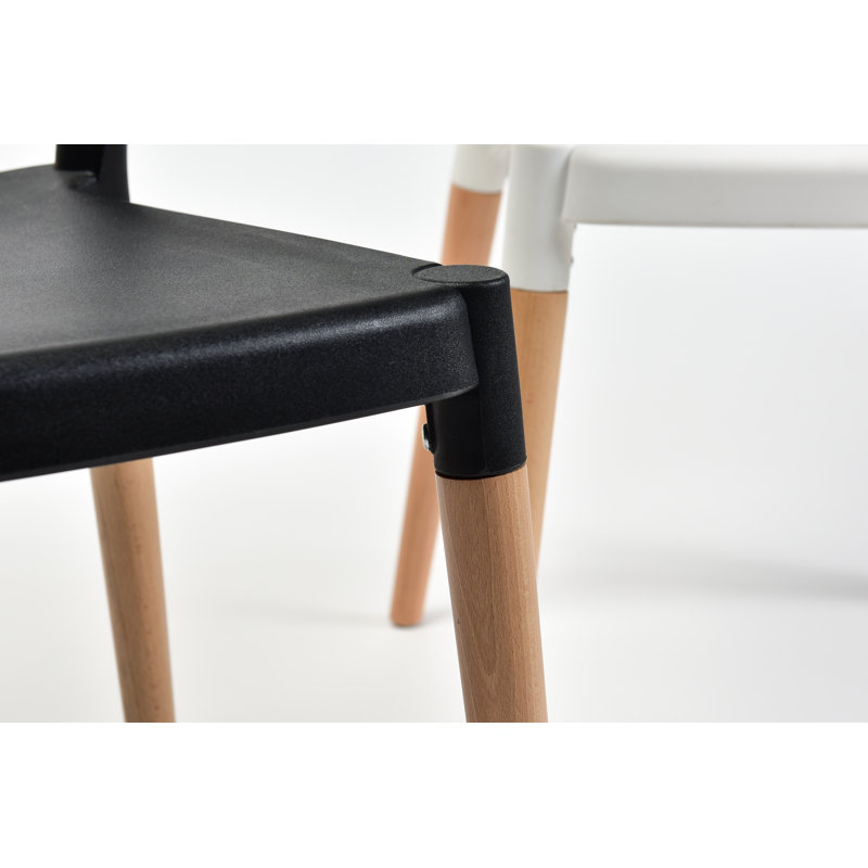 Chaise d’appoint empilable à dossier en lattes Balaton, Noir