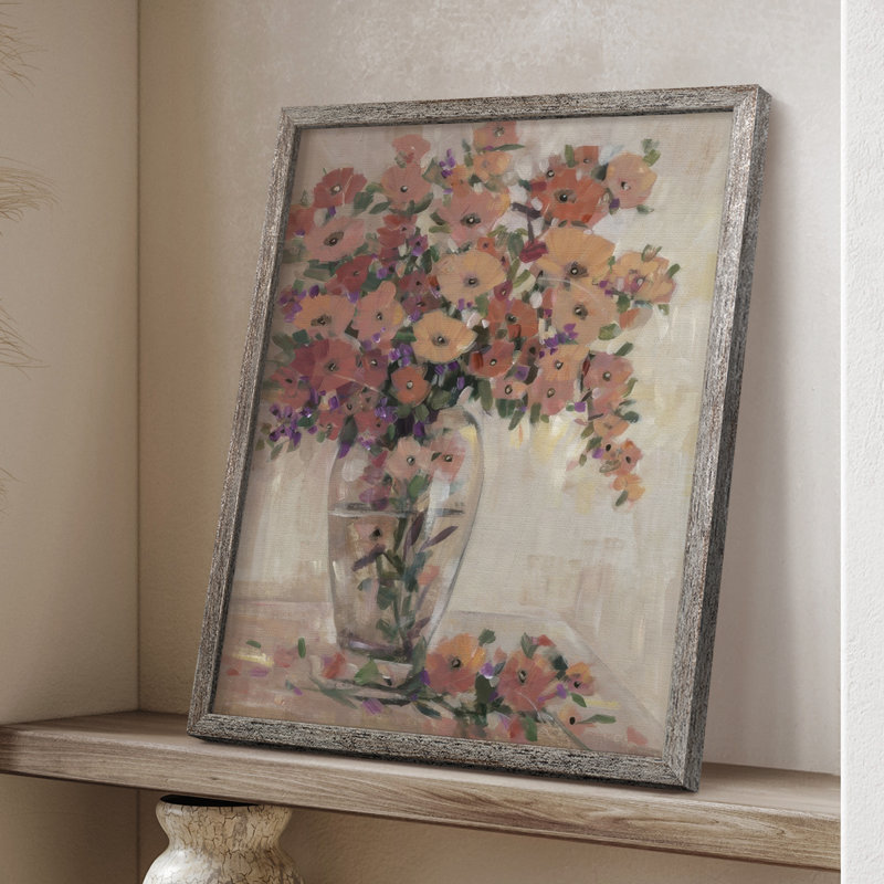 «Flower Décoration II», reproduction encadrée - bois massif, H 11 po x l 9 po