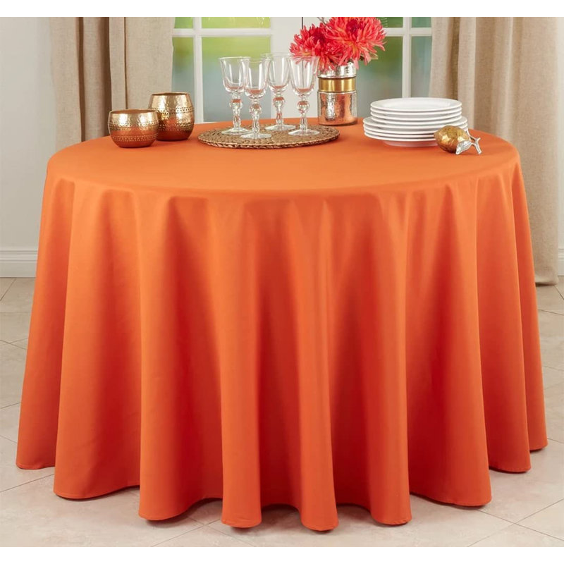 Polyester Table Cover | Washable Fabric | Wrinkle Resistant | Tablecloth For Banquets, Weddings, Parties And More, 108", Black