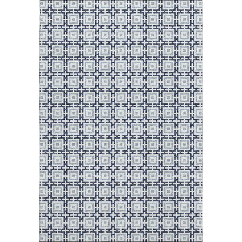 Tapis bleu marine lavable à la machine de qualité supérieure AMF139, Rectangle de 10 pi x 14 pi