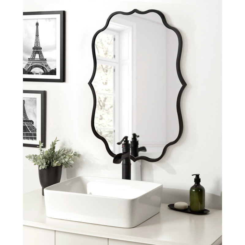 Miroir mural Rosdorf Park Higby, 30,25 po x 24 po, Noir