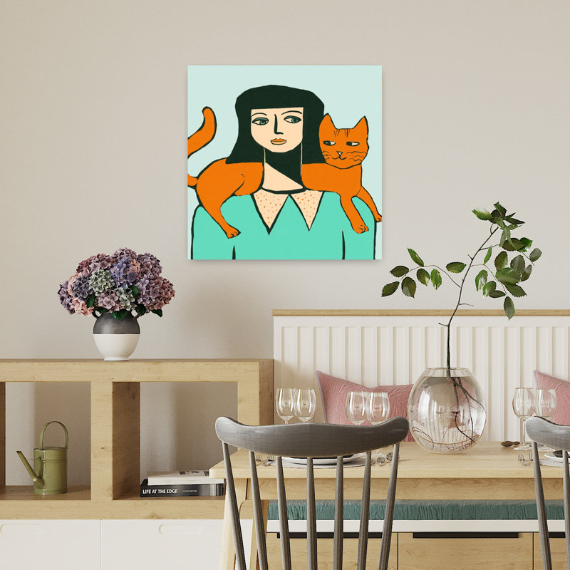 Art contemporain, art contemporain pour chat, H 18 po x l 18 po