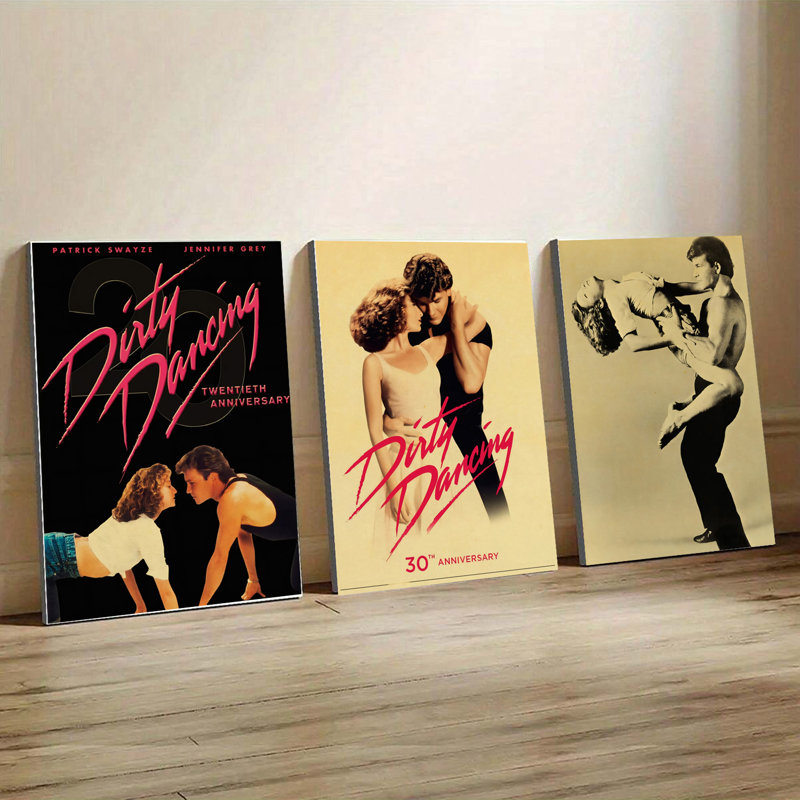 Ensemble de 3 affiches encadrées « Dirty Dancing », avec Patrick Swayze et Jennifer Grey. Décoration murale classique pour le salon et la chambre. Impressions vintage de scènes de danse pour le 20e et le 30e anniversaire. Collection hollywoodienne nostalgique.