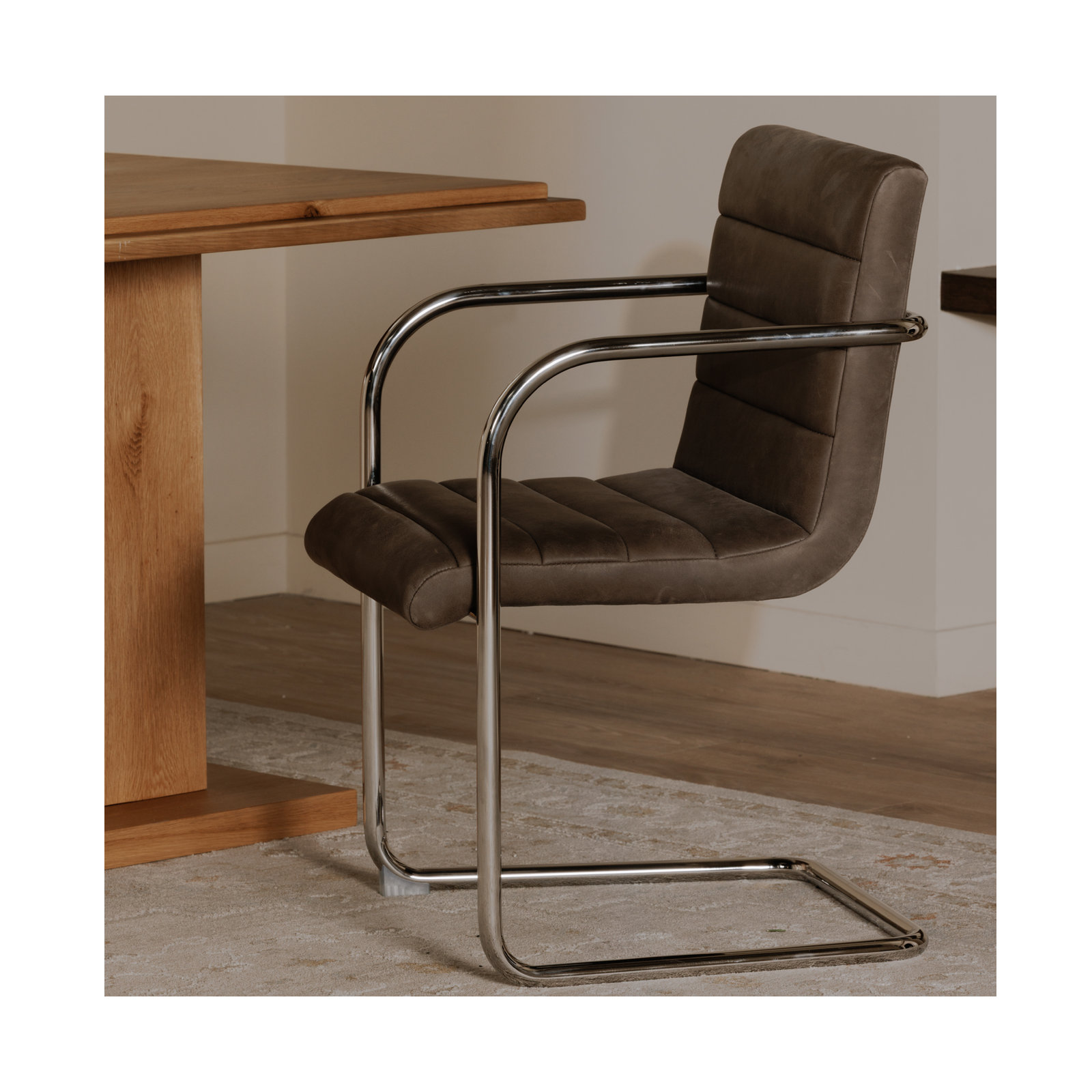 Pedro Dining Chair Green Mohair Set of Two, Green