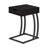 Lunardi C - Shaped End Table with Built-In Outlets