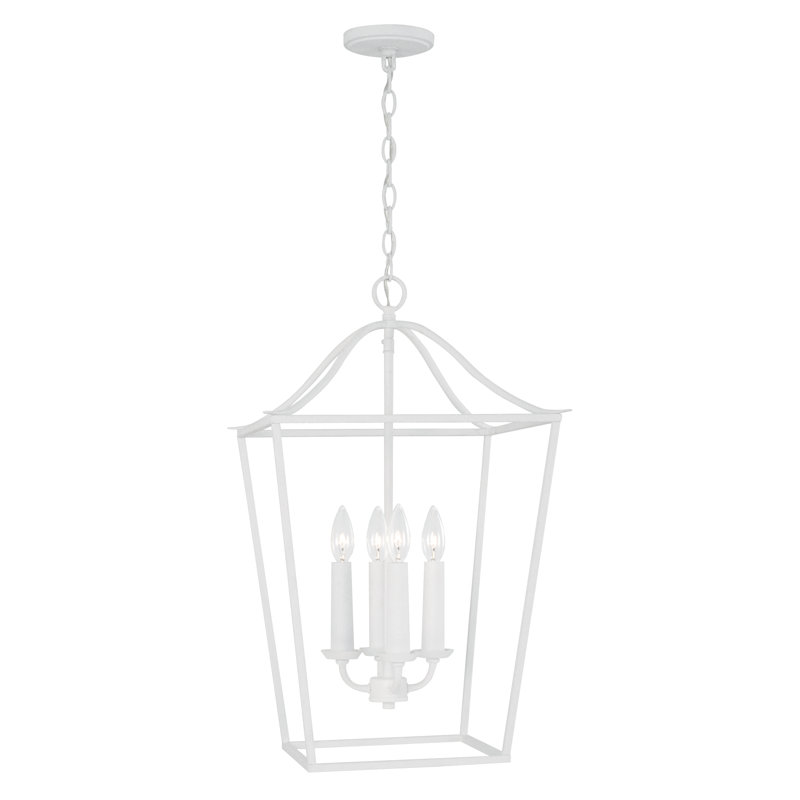 Luminaire suspendu 4 lumières Heidrun, Blanc texturé
