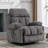 Swinging recliner massage heated sofa, with USB and 2 cup holders in side pockets