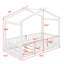 Structure de lit en bois avec clôture-1457319815