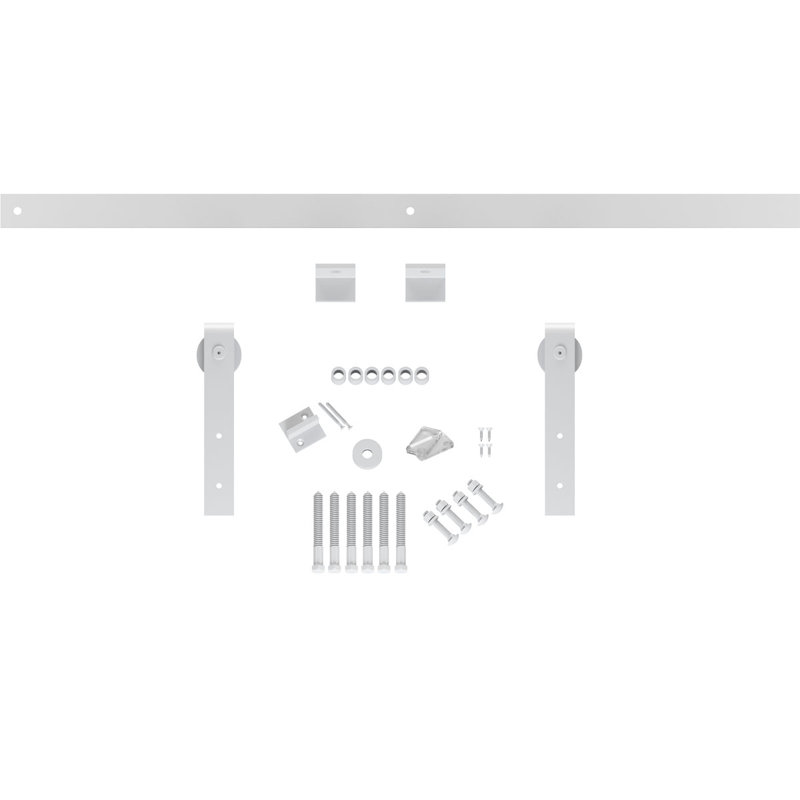 Ensemble de quincaillerie pour porte de grange standard Premium, Blanc fusée, 64 po