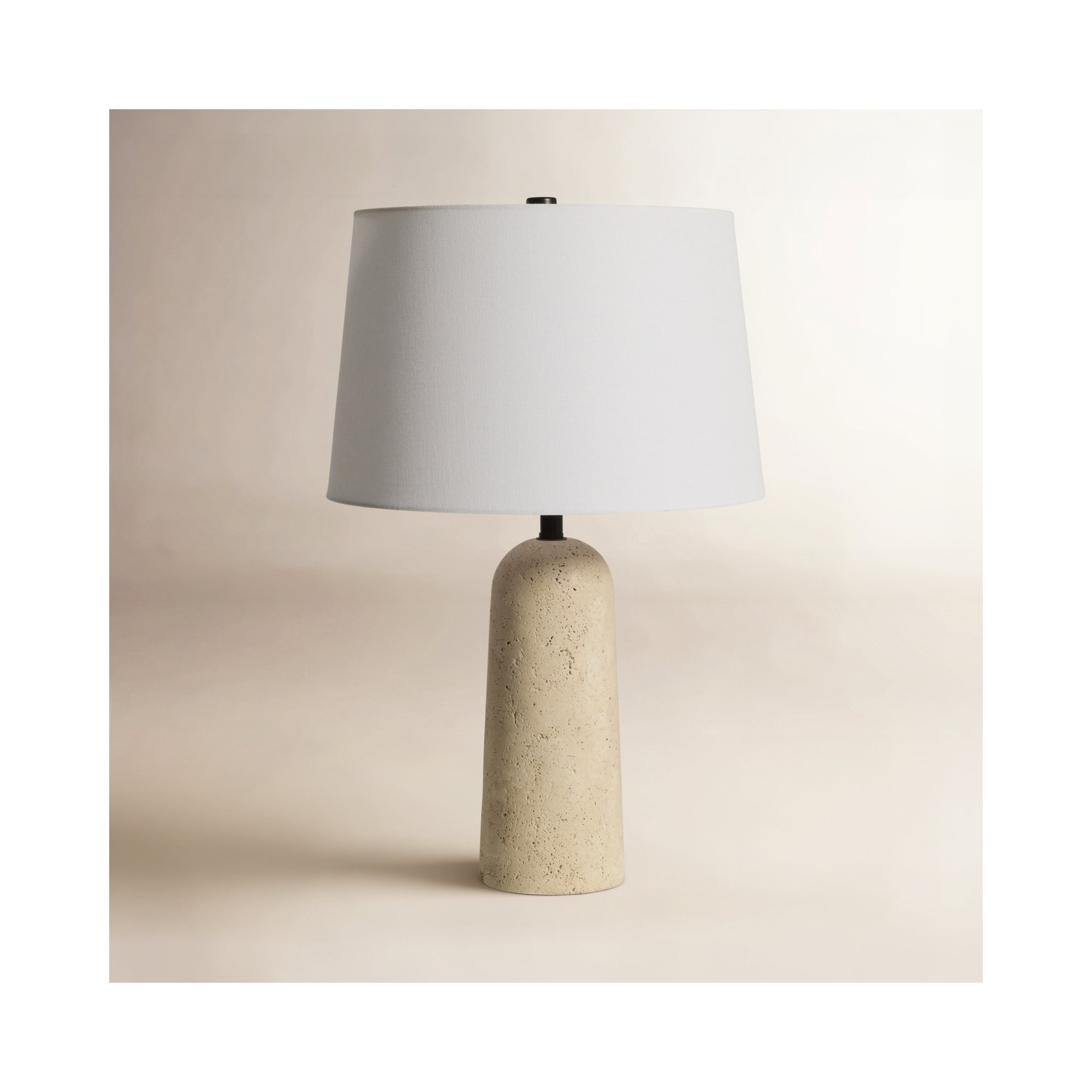 Holderness Travertine Table Lamp, 22" H x 14" W x 14" D