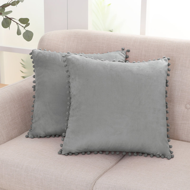 Knowles Square Cushion Cover, 61cm H x 61cm W x 1cm D, Charcoal Grey