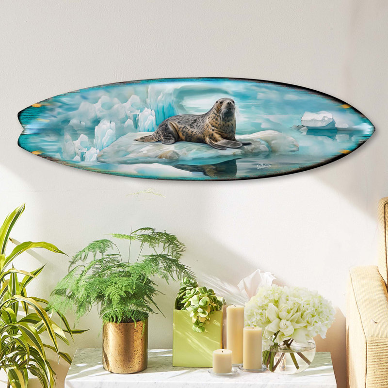Décoration murale planche de surf, H 10 po x l 36 po x P 1 po