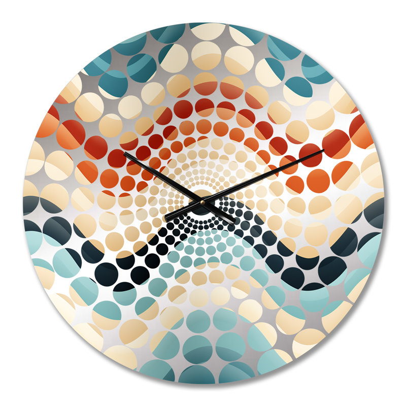 Horloge murale à chevrons beige et bleu, Petit