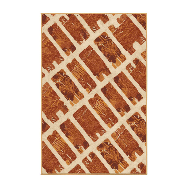 Tapis brun rustique Elkton Ribs Country, 7x9