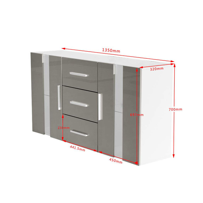 Bolyea 135cm Sideboard, Grey