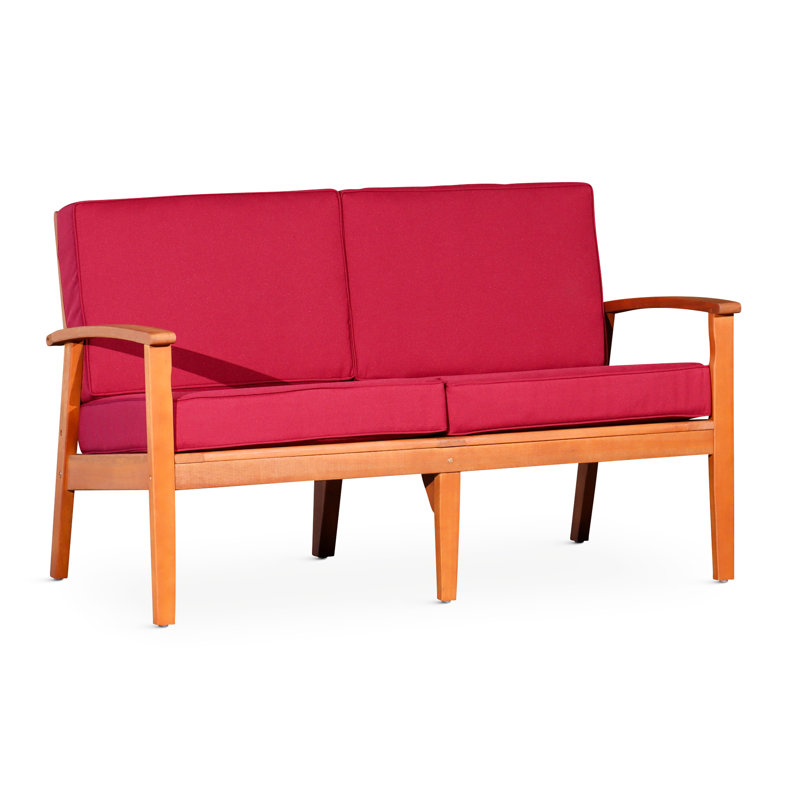 Eucalyptus With Deep Comfort, Cushions In Burgundy, Natural Oil Cozy Padding, Burgundy Cushions,, Natural, Red