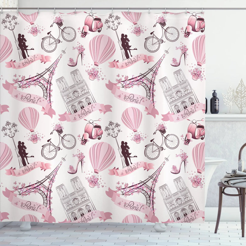 Shower Curtain with Hooks Included, 70" H x 69" W