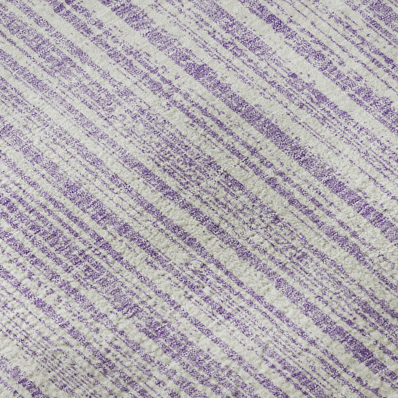 Premium Machine Washable Prisco Lavender Rug, Round 8'