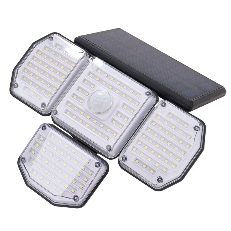 Wall-Mounted Outdoor Solar Security Light with Rotating Heads