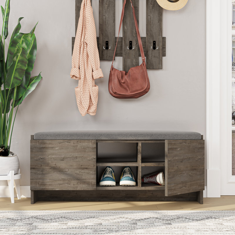 Ousley 8 Pair Shoe Storage Cabinet, Dark Coffee