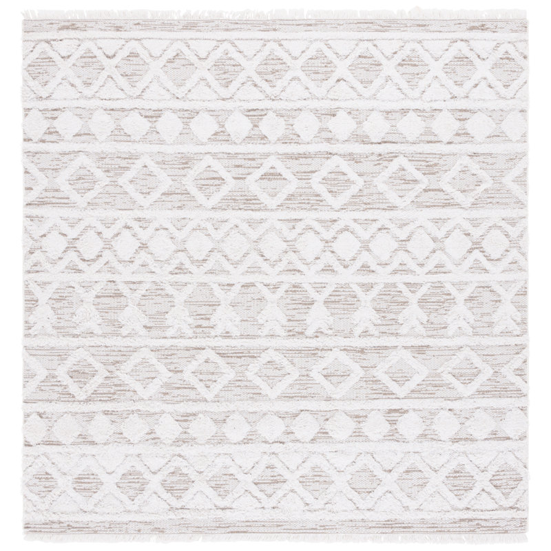 Helgeson Ivory/Beige Area Rug, Square 6'4"
