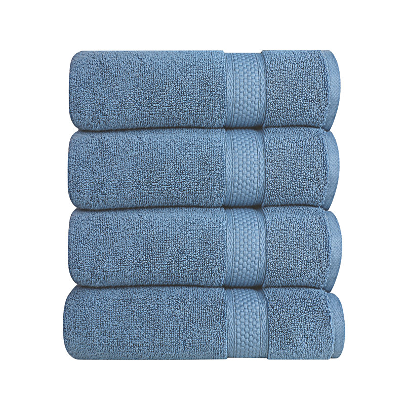 Bywood - A1HC Premium Wash Cloth Set Ultra Soft Quick Dry Washcloth Set, Bjou Blue, 4 Piece Set