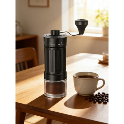 Moulin à café manuel avec meules en céramique, 40 réglages réglables pour espresso, presse française, verseur, moulin à manivelle portable pour le voyage et la maison