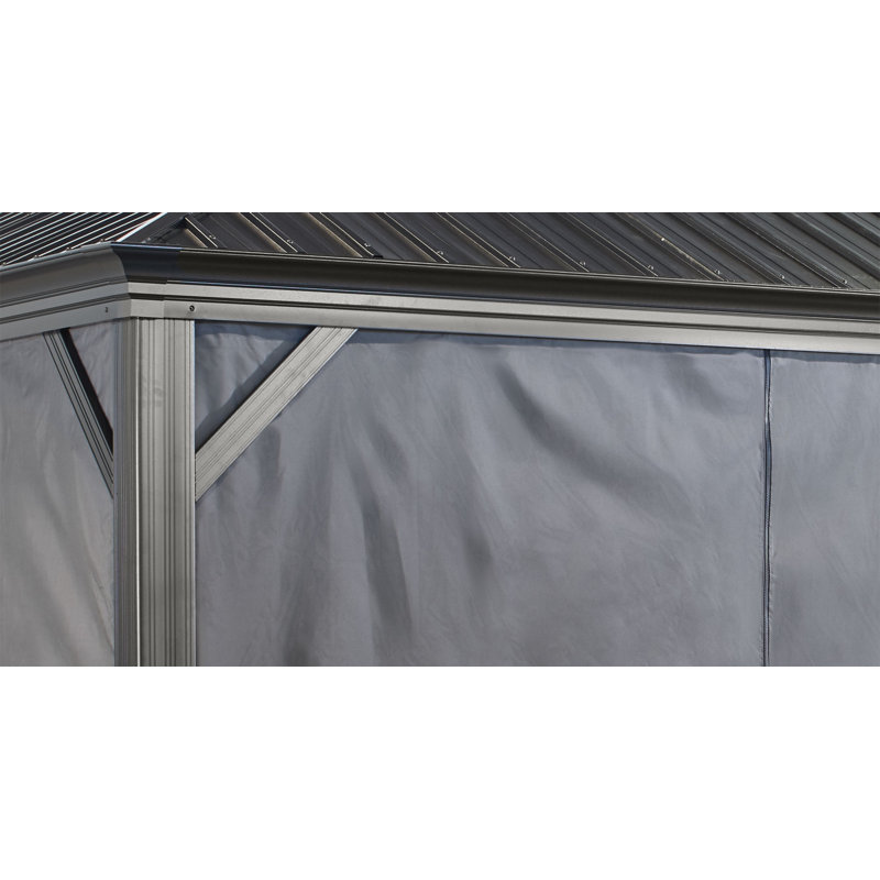 Messina/Mykonos Sojag Gray Fabric Screen for Gazebo, 79.5" H x 131.5" W x 154.7" D