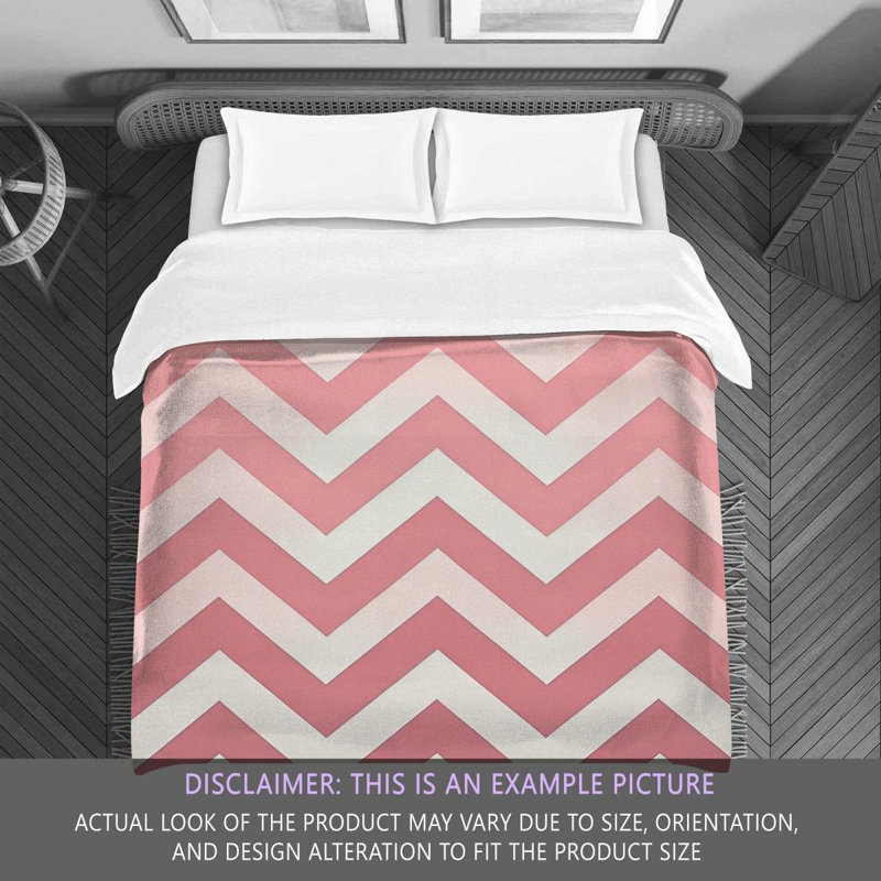 Chevron Comforter, Twin Comforter, Pink/White