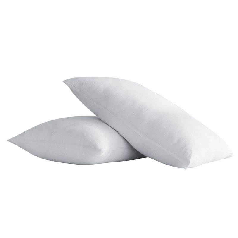 Ensemble de deux taies d'oreiller standard en lin blanc