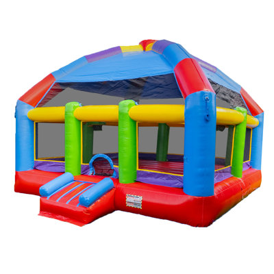 Maison gonflable gonflable XJUMP 20 pi x 20 pi Grand Party Dome gonflable - 16 pi de hauteur en vinyle PVC 15 oz robuste avec panier de basketball et souffleur - Maison de saut de qualité intérieure et extérieure pour enfants et adultes