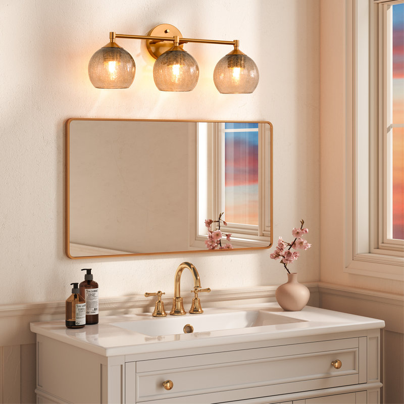 Éclairage pour meuble-lavabo à 3 lumières à intensité variable design Design en verre brisé