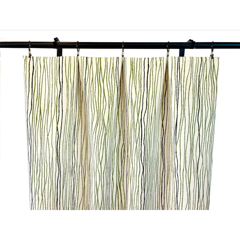 Rideaux à rayures vertes et noires, L 50 po x L 90 po