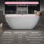 Baignoire autoportante en acrylique de 55 po, baignoire ovale profonde avec bonde escamotable centrale et baignoire autoportante contemporaine à débordement intégrée pour le spa de la salle de bain ou la maison, blanc brillant