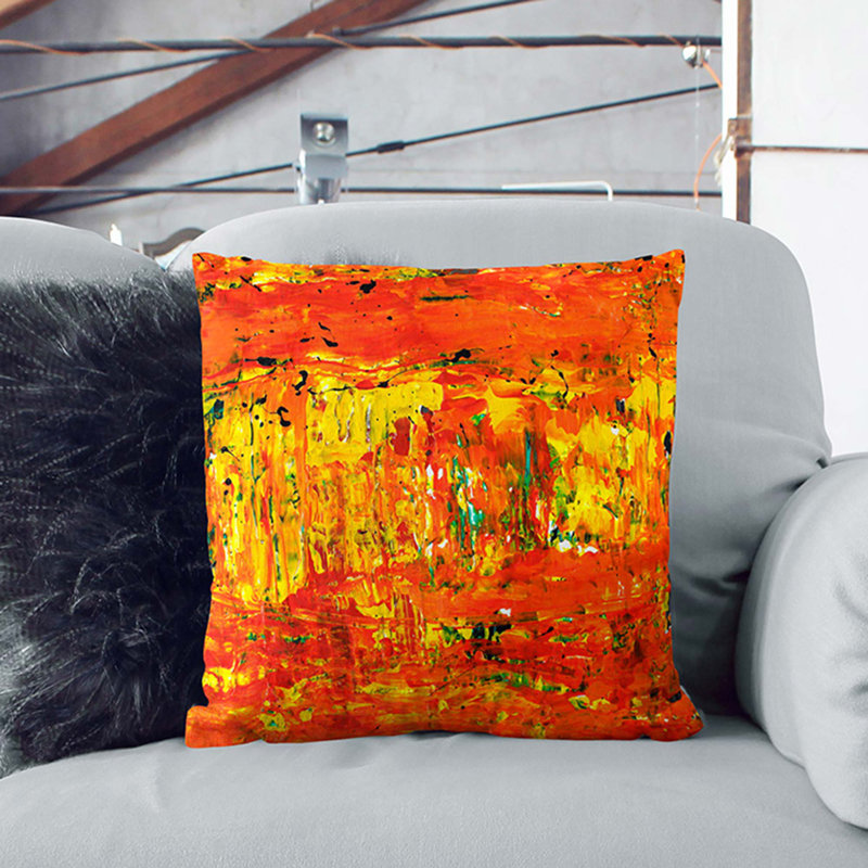 Abstract Square Throw Cushion, 55 x 55 cm, Black