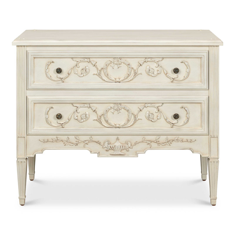 Antoinette Ivory 2-Drawer Traditional Walnut Dresser