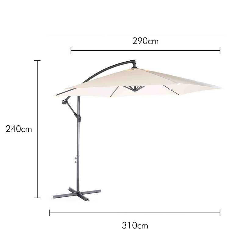290cm Cantilever Parasol, Cream